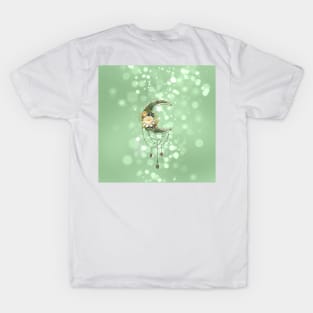 Elegant, noble moon with flowers T-Shirt